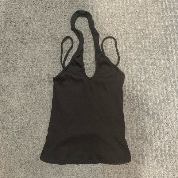Reformation Tops - Reformation Ribbed Halter Neck Tank